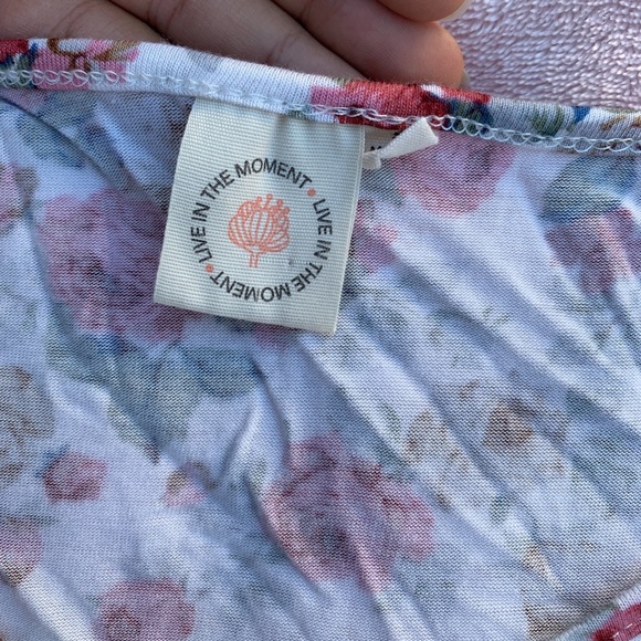 Floral Ruched Drawstring Blouse Top - Picture 4 of 4